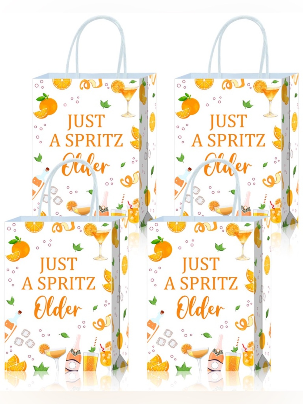 16 Pack- Just a Spritz Older Orange Party Gift Bags
